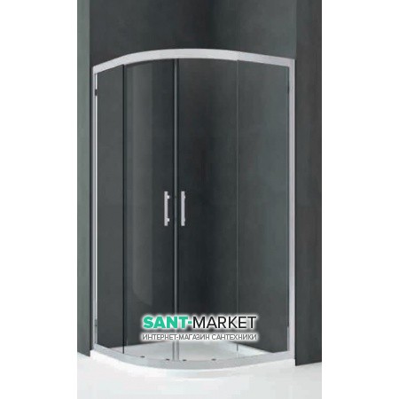 Душова кабіна Novellini Kali R профіль срібло прозоре скло KALIR100-1B