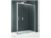 Двері душова Novellini Kali 2P 100 см профіль срібло прозоре скло KALI2P94-1B