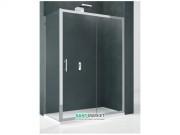 Двері душова Novellini Kali 2P 140 см профіль срібло прозоре скло KALI2P134-1B