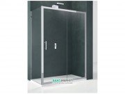 Двері душова Novellini Kali 2P 120 см профіль срібло прозоре скло KALI2P114-1B
