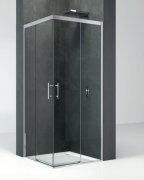 Двері душова Novellini Kali A-H для кутового входу профіль срібло прозоре скло KALIAH86L-1B