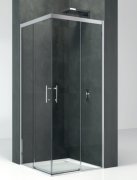 Двері душова Novellini Kali A-H для кутового входу профіль срібло прозоре скло KALIAH96L-1B