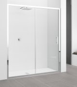 Двері душова Novellini Zephyros 116-122x195h профіль хром прозоре скло ZEPHYR2P1161K