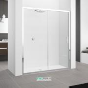 Двері душова Novellini Zephyros 136-142x195h профіль хром прозоре скло ZEPHYR2P1361K