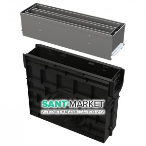 Пескоуловитель для дренажного канала AlcaPlast AVZ101-R323 с щелевой надставкой из нержавеющей стали С250 AVZ101R-R323R