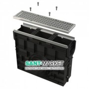 Пескоуловитель для дренажного канала AlcaPlast AVZ103 с металлической рамой и оцинкованной решеткой С250 AVZ103R-R104S