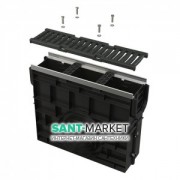 Пескоуловитель для дренажного канала AlcaPlast AVZ103 с металлической рамой и чугунной решеткой С250 AVZ103R-R202