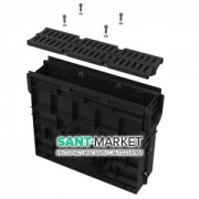 Пескоуловитель для дренажного канала AlcaPlast AVZ104 с пластиковой рамой и решеткой из композитного материала В125 AVZ104R-R402