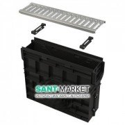 Пескоуловитель для дренажного канала AlcaPlast AVZ102 с оцинкованной решеткой С-образного профиля А15 AVZ102R-R102S