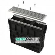 Пескоуловитель для дренажного каналу AlcaPlast AVZ103 з металевою рамою і оцинкованою решіткою С250 AVZ103R-R104S