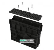 Пескоуловитель для дренажного канала AlcaPlast AVZ104 с пластиковой рамой и решеткой А15 AVZ104R-R401