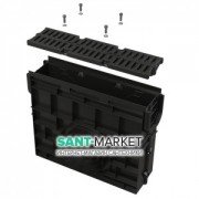 Пескоуловитель для дренажного канала AlcaPlast AVZ104 с пластиковой рамой и решеткой из композитного материала В125 AVZ104R-R402