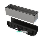 Щілинний дренажний канал AlcaPlast 100 мм з асиметричною надставкою з нержавіючої сталі С250 AVZ101S-R321R