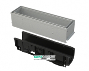 Щілинний дренажний канал AlcaPlast 100 мм з асиметричною надставкою з оцинкованої сталі С250 AVZ101S-R121R