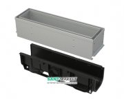 Щілинний дренажний канал AlcaPlast 100 мм з асиметричною надставкою з оцинкованої сталі С250 AVZ101S-R121R