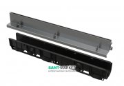 Щілинний дренажний канал AlcaPlast 100 мм із симетричною надставкою з нержавіючої сталі С250 AVZ101-R323