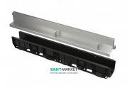 Щілинний дренажний канал AlcaPlast 100 мм із симетричною надставкою з оцинкованої сталі С250 AVZ101-R123