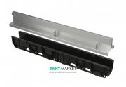 Щелевой дренажный канал AlcaPlast 100 мм с симметричной надставкой из оцинкованной стали С250 AVZ101-R123