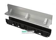 Щелевой дренажный канал AlcaPlast 160 мм с асимметричной надставкой из оцинкованной стали С250 AVZ101-R323