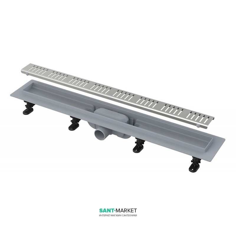 Водосточный желоб AlcaPlast APZ10 650 мм Simple нержавеющая сталь APZ10-650M