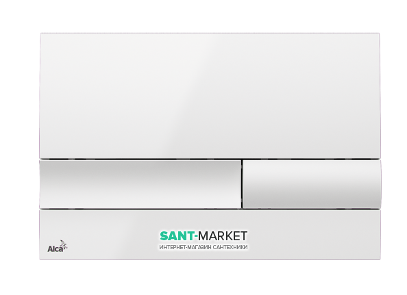 Кнопка управления AlcaPlast для скрытых систем инсталляции белый глянец M1730