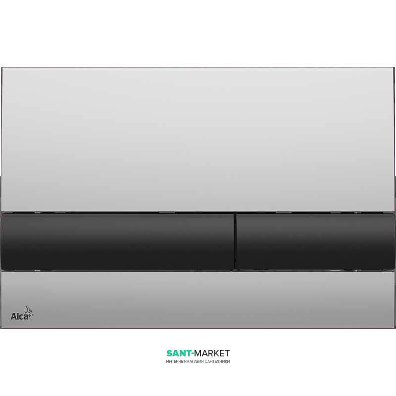 Кнопка управління AlcaPlast для прихованих систем інсталяції хром матовий / чорний M1712-8