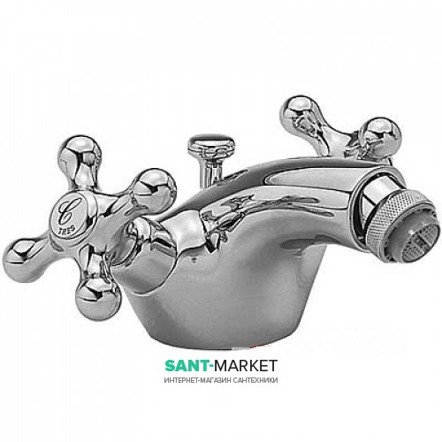 Смеситель для биде Tres Clasic-Tres врезной двухвентильный хром 137120