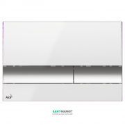 Кнопка управления AlcaPlast для скрытых систем инсталляции белый/хром глянцевый M1720-1