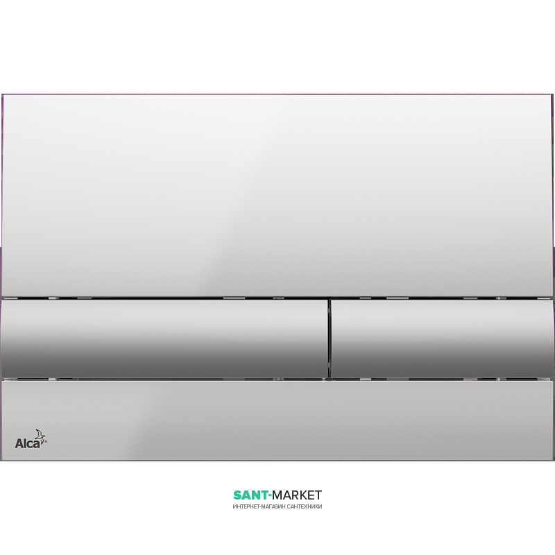 Кнопка управления AlcaPlast для скрытых систем инсталляции хром глянцевый/матовый M1713