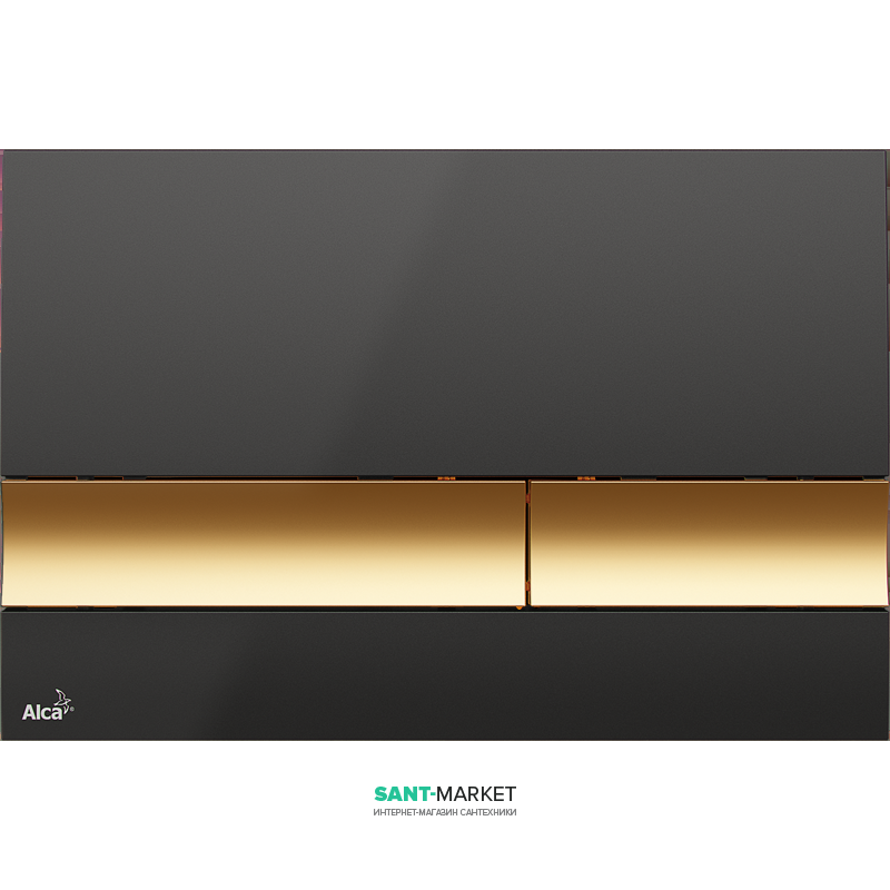Кнопка управления AlcaPlast для скрытых систем инсталляции черный/золото M1728-5