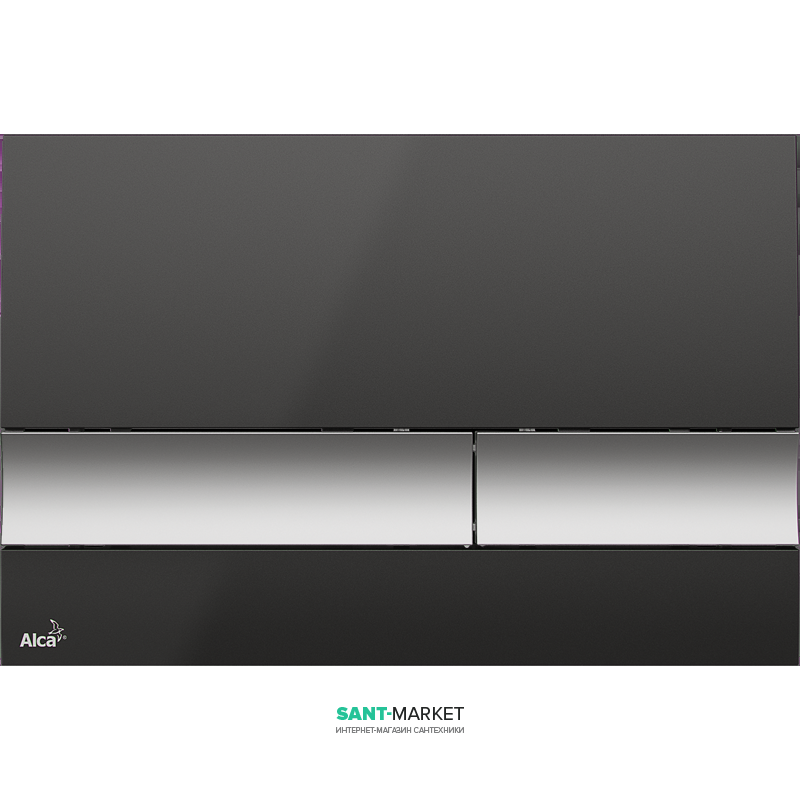 Кнопка управління AlcaPlast для прихованих систем інсталяції чорний / хром матовий M1728-2