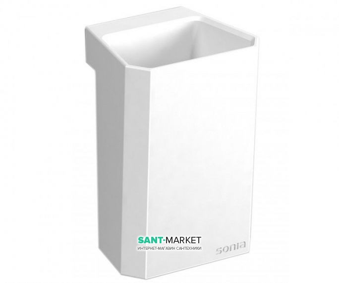 Cтакан для зубных щеток Sonia S4 искусственный камень белый 156276