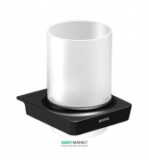 Cтакан для зубных щеток Sonia S6 Black настенный белый/чёрный 166442