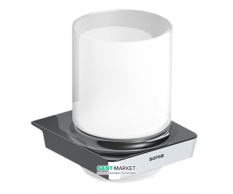 Cтакан для зубных щеток Sonia S6 настенный белый/хром 160990