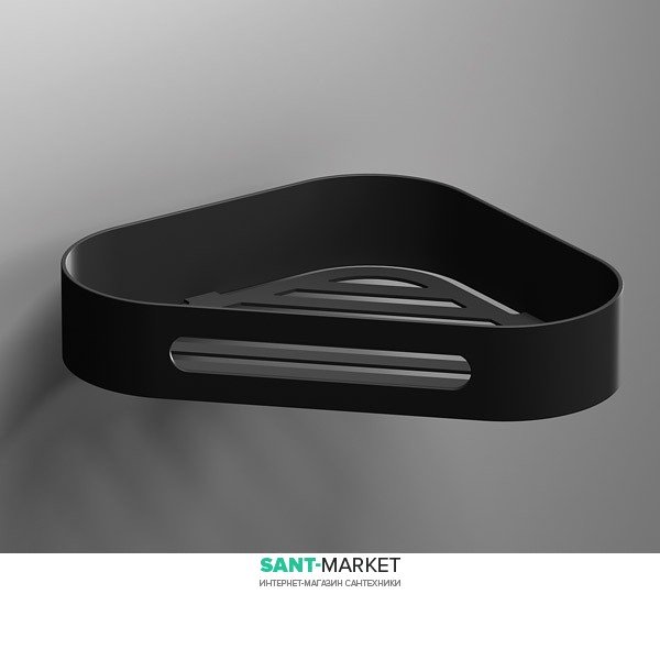 Поличка для душової кабіни Sonia S5 Black кутова чорний 176519