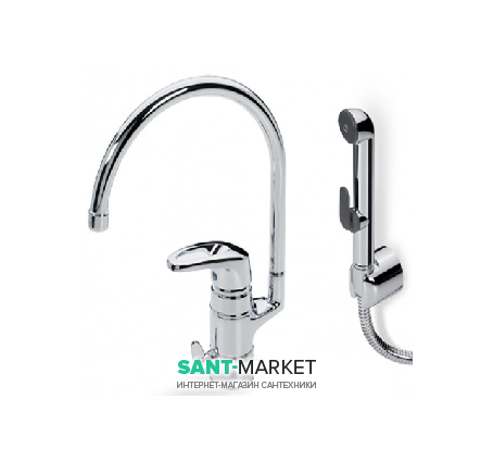 Змішувач змішувач для кухні Oras Safira з ручним душем 1033