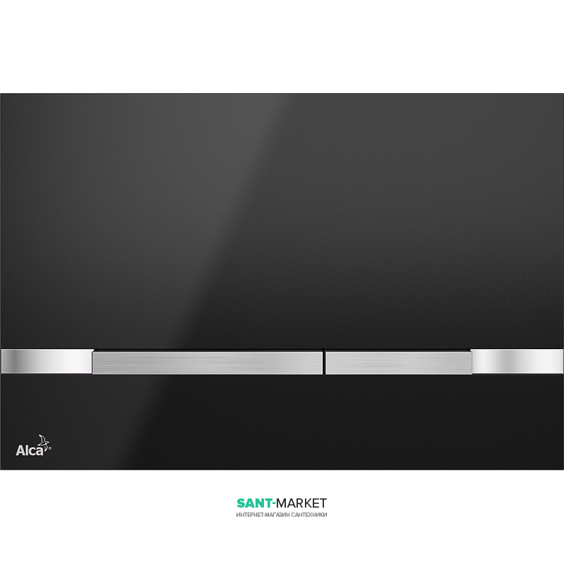 Кнопка управления AlcaPlast Flat Stripe Black для скрытых систем инсталляций STRIPE-BLACK