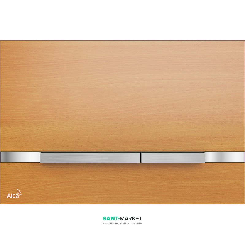 Кнопка управління AlcaPlast Flat Stripe Beech для прихованих систем інсталяцій STRIPE-BEECH