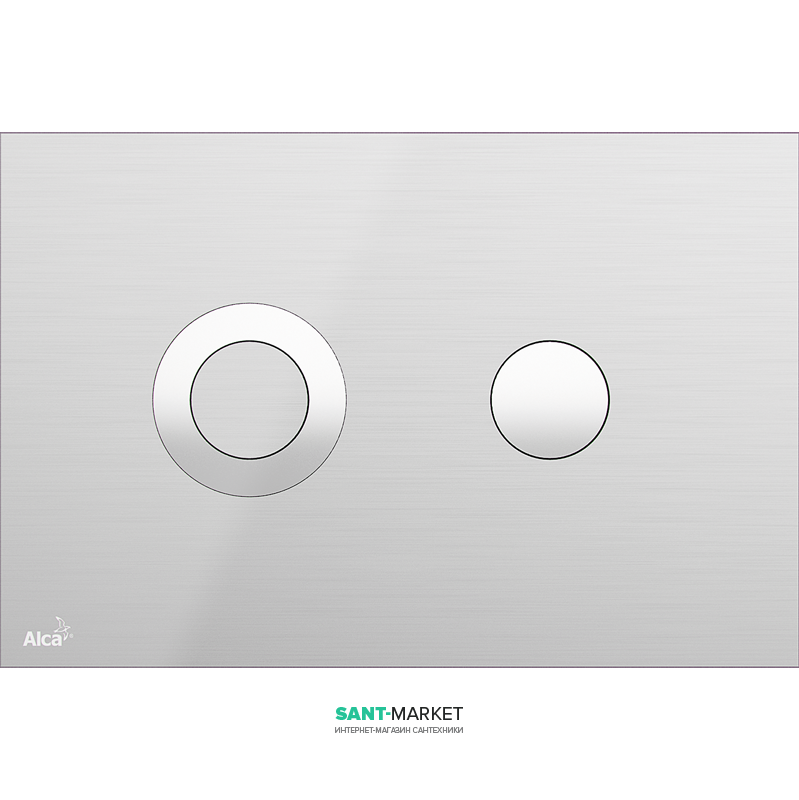 Кнопка управління AlcaPlast Flat Turn Inox для прихованих систем інсталяцій TURN-INOX