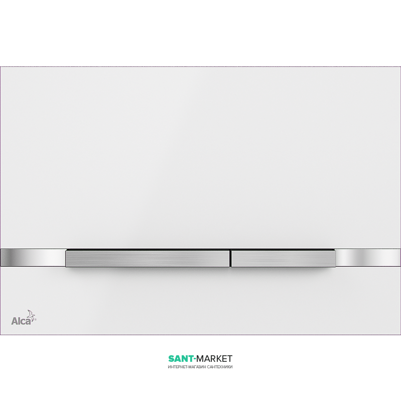 Кнопка управления AlcaPlast Flat Stripe White для скрытых систем инсталляций STRIPE-WHITE