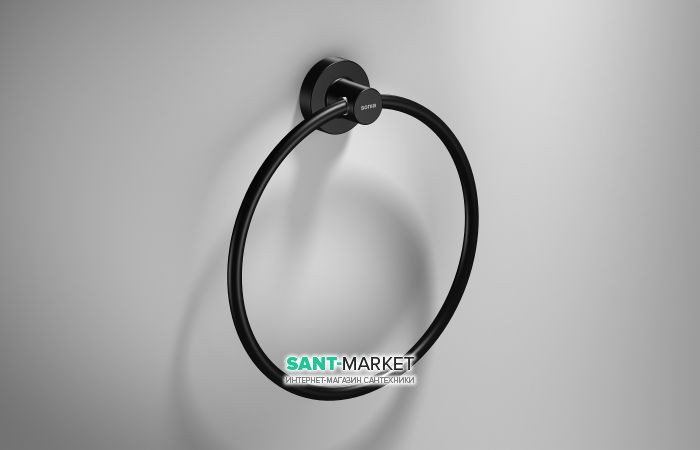 Настінний тримач-кільце для рушників Sonia Tecno Project Black чорний матовий 176786