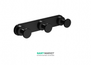 Гачок для ванної Sonia Tecno Project Black потрійний чорний матовий 176762