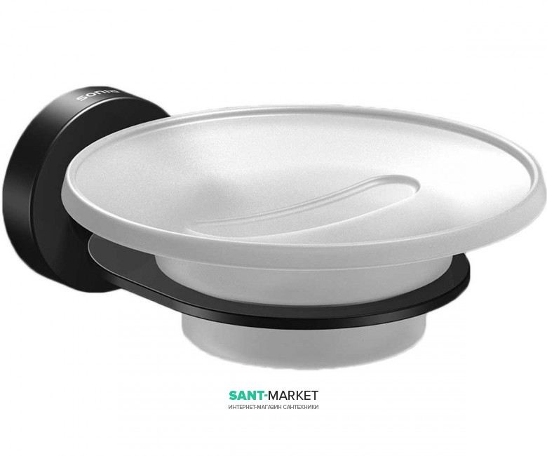 Мильниця для ванною Sonia Tecno Project Black настінна білий / чорний 166268