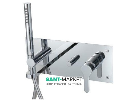 Смеситель для ванной Treemme Klab встроенный с ручным душем хром 2705СС10