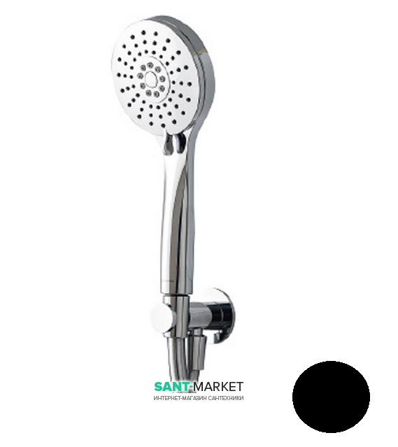 Ручной душ на держателе Treemme Hask со шлангом чёрный матовый 2705NN75