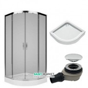 Душевая кабина Kolo Rekord 90х90 см с поддоном KOLO First и сифоном Geberit PKPG90222003+XBN1690000+150.551.21.1