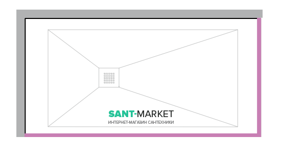 Душовий піддон Hatria Dedicato Edge L 900x900 мм LT SOLITEX палітра на вибір Y1KW