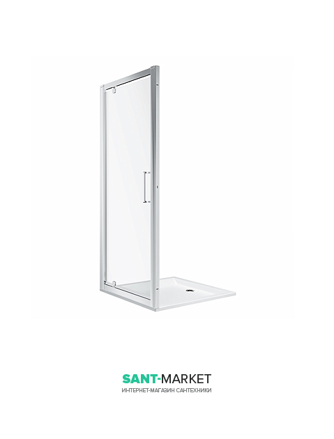 Двері душова Kolo Geo типу pivot 80 см прозоре скло профіль срібний 560.115.00.3