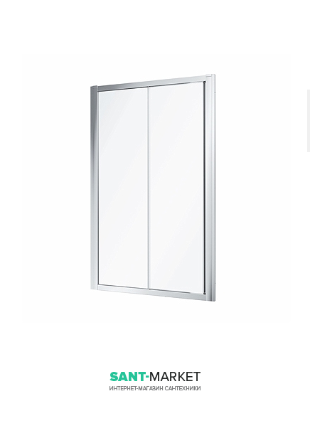 Двері душова розсувні Kolo Geo 120 см прозоре скло профіль срібний 560.153.00.3