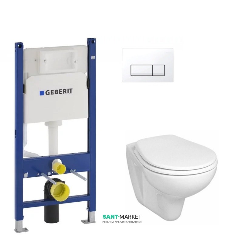 Унитаз Kolo Idol с сидением инсталляцией Geberit Duofix и смывной клавишей Delta 51 M1310002U+458.126.00.1+115.105.11.1